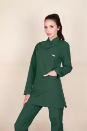 Avcı Yeşili Tesettür Hemşire Forması